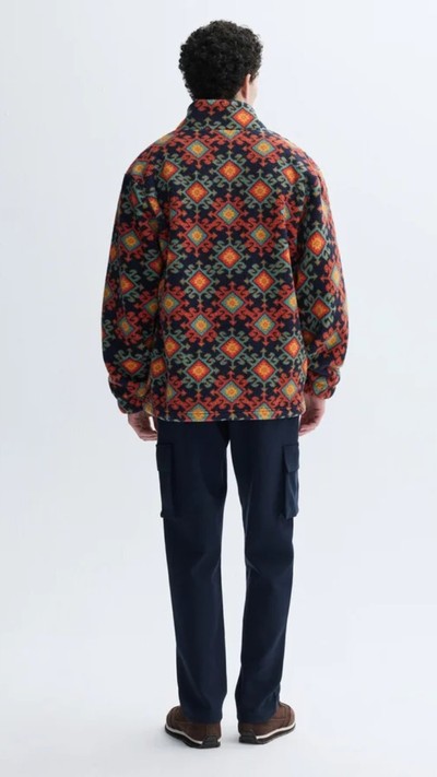 COMFORT FIT BASKILI DİK YAKA PELÜŞ SWEATSHIRT