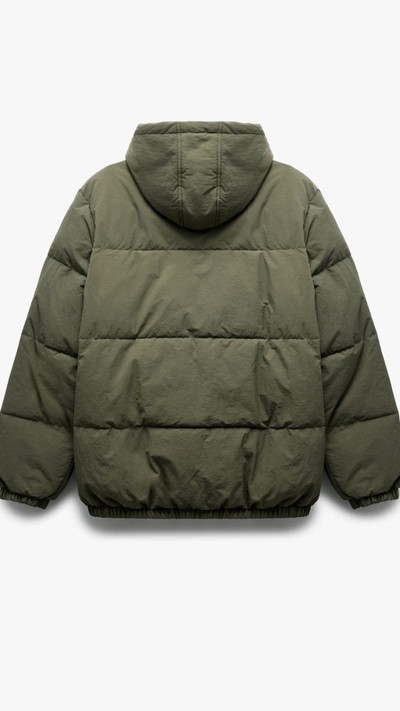 Cep Detaylı Fermuarlı Kapşonlu Kışlık Şişme Mont