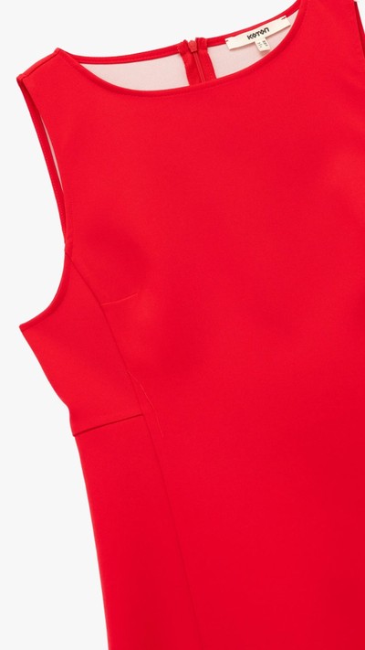 Slim Fit Kolsuz Bisiklet Yaka Mini Elbise