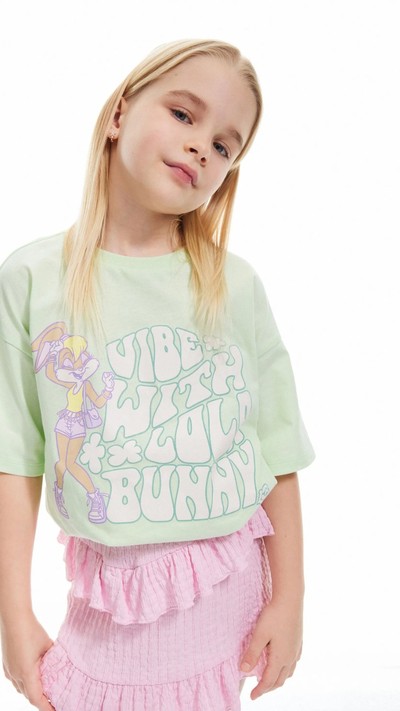Kız Çocuk Lisanslı Lola Bunny Baskılı Pamuklu Tişört
