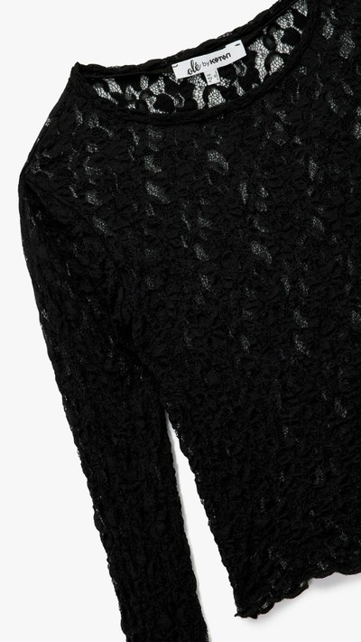 Slim Fit Uzun Kollu Bisiklet Yaka Dantel Bluz