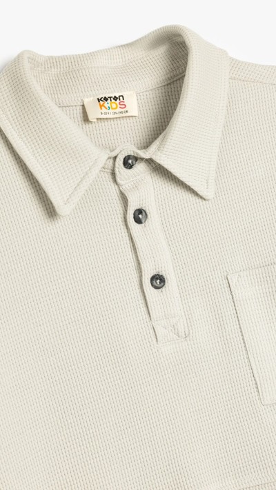 Erkek Çocuk Düğme Detaylı Polo Yaka Pamuklu Tişört