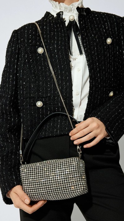 Kadın Taş Detaylı Askılı Saplı Omuz Çantası 