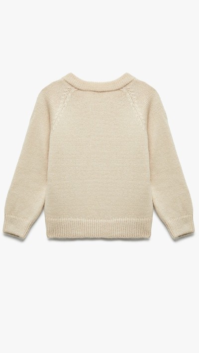 Kız Çocuk Taş Detaylı Bisiklet Yaka Triko Kazak