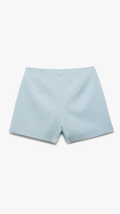 Viskon Kumaş Karışımlı Pötikareli Mini Şort