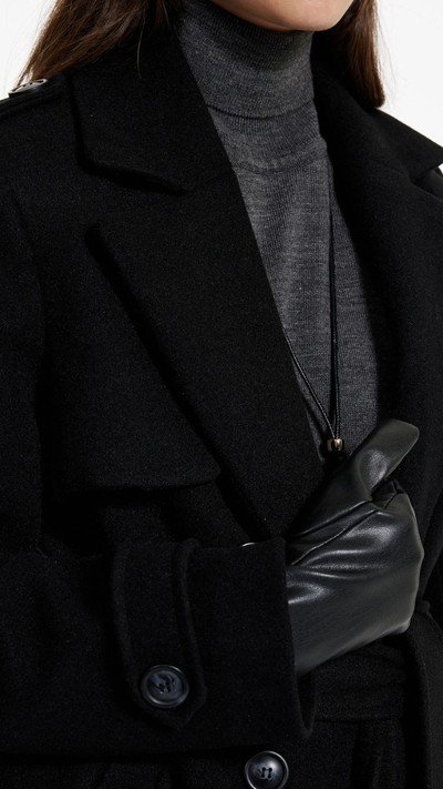 Uzun Kruvaze Kaşe Kaban