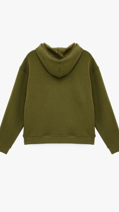 Uzun Kollu Cepli Kapüşonlu Oversize Sweatshirt