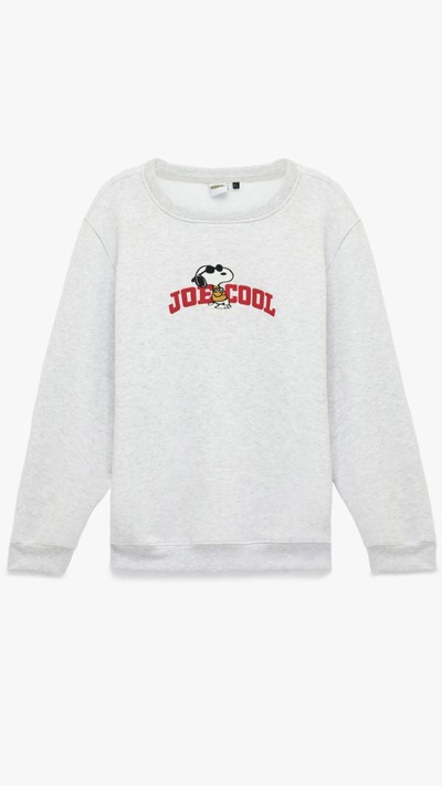 Şardonlu Bisiklet Yaka Lisanslı Snoopy Baskılı Sweatshirt