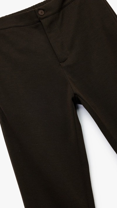 Viskon Karışımlı Cep Detaylı Pike Kumaş Düğmeli Pantolon