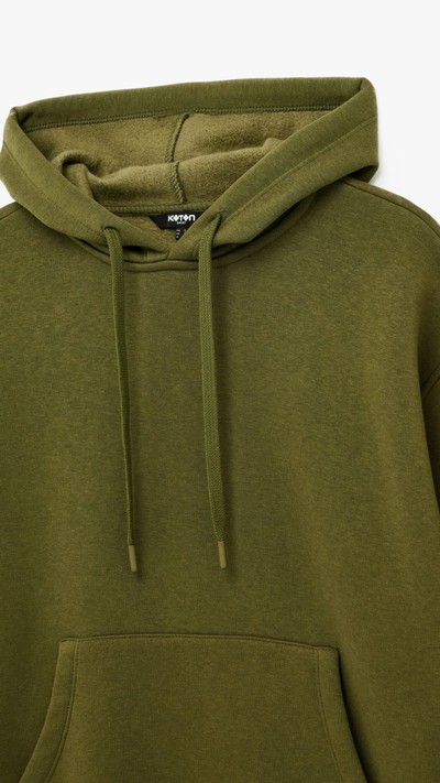 Uzun Kollu Cepli Kapüşonlu Oversize Sweatshirt