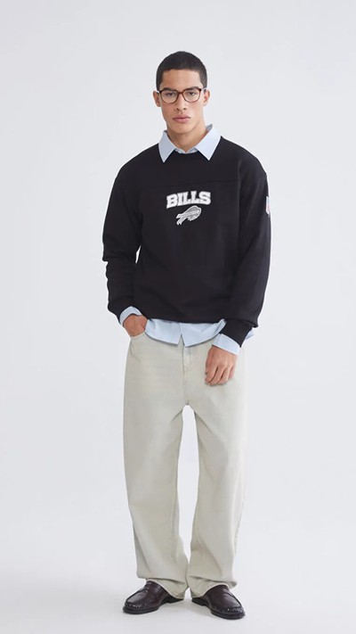 Crew Neck Printed Men's Thick Sweatshirt