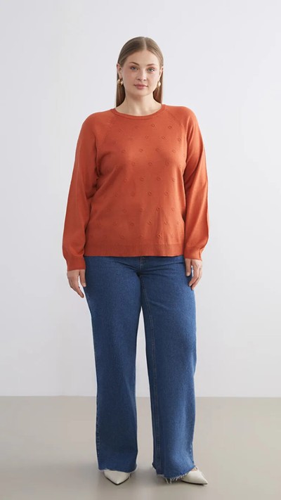 Crew Neck Floral Women's Knitwear Sweater