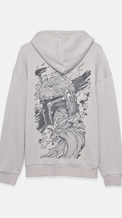 Hooded Long Sleeve Printed Men's Sweatshirt
