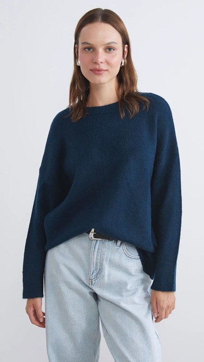 Crew Neck Oversize Women's Knitwear Sweater