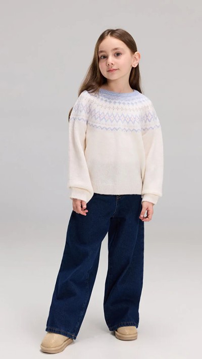 Crew Neck Girls' Sweater