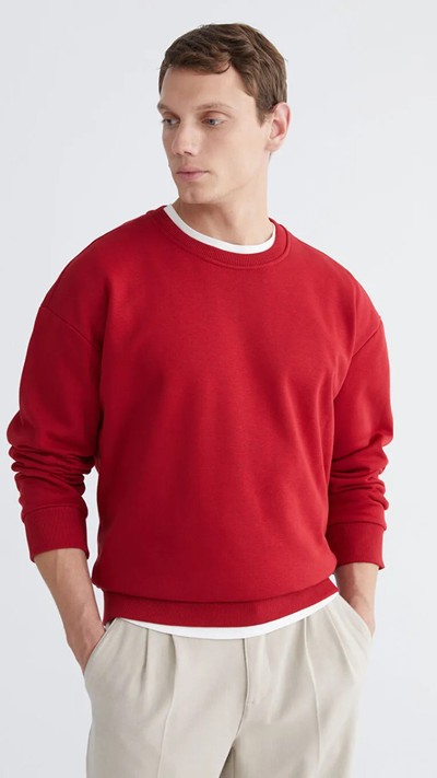 Crew Neck Men's Thick Sweatshirt