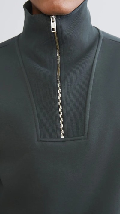 Zippered Funnel Neck Men's Thick Sweatshirt