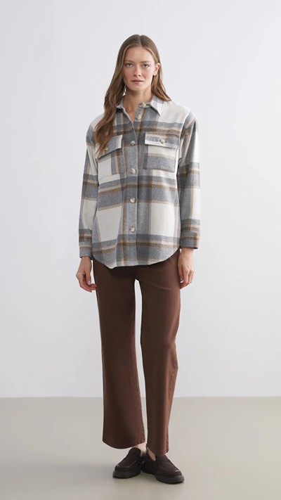 Plaid Oversize Women's Flannel Shirt Jacket