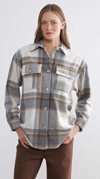 Plaid Oversize Women's Flannel Shirt Jacket