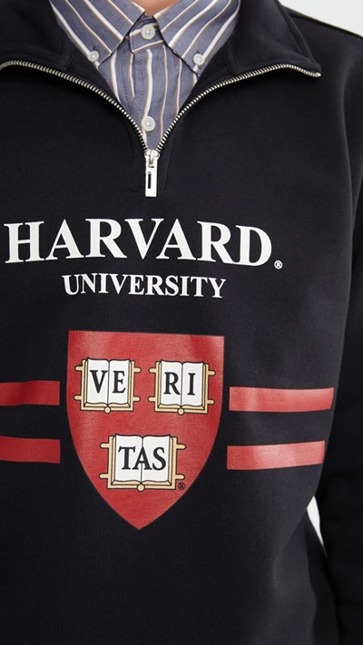 Funnel Neck Printed Harvard Printed Men's Sweatshirt