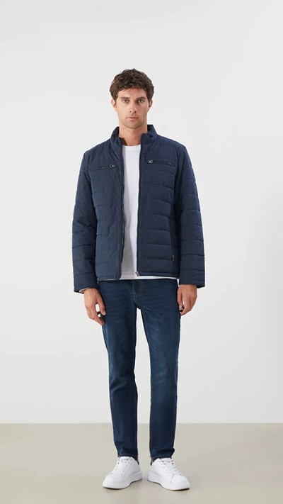 Standard Fit Funnel Neck Men's Puffer Coat