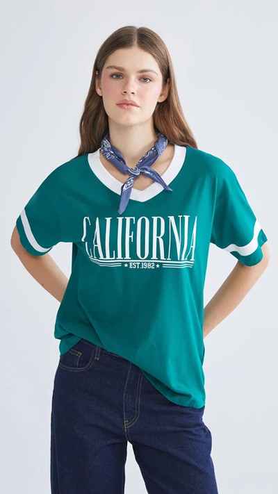 California Printed Oversize Women's T-shirt