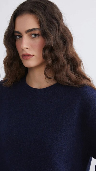 Crew Neck Women's Knitwear Sweater