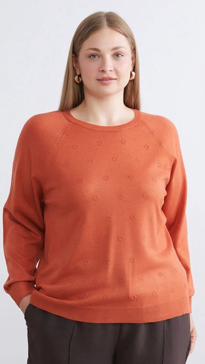 Crew Neck Floral Women's Knitwear Sweater