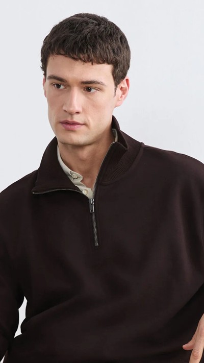 Man Brown Sweatshirt