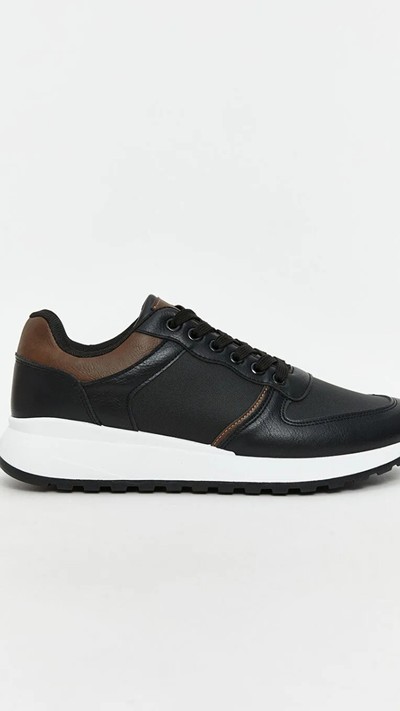 Laced Faux Leather Men's Classic Shoes