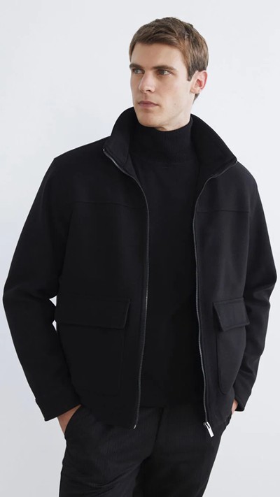 Regular Fit Funnel Neck Men's Cachet Coat