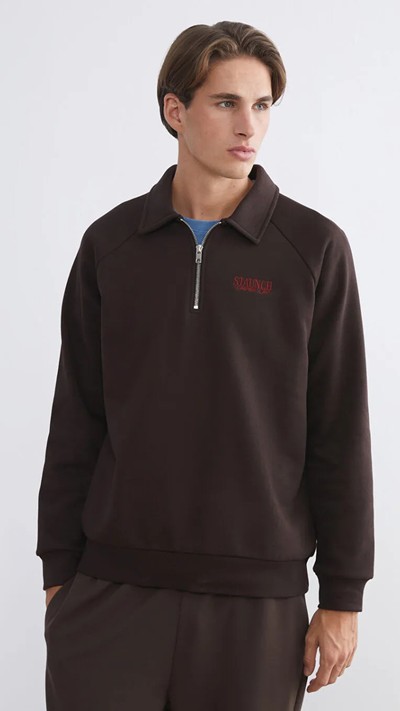 Polo Neck Men's Thick Sweatshirt