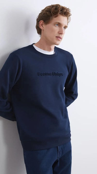 Crew Neck Printed Men's Sweatshirt