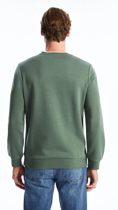 Crew Neck Printed Men's Thick Sweatshirt