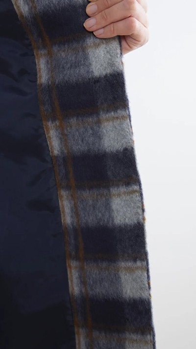 Stand-up Collar Plaid Women's Cachet Shirt Jacket