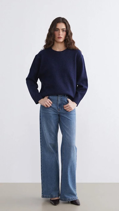 Crew Neck Women's Knitwear Sweater