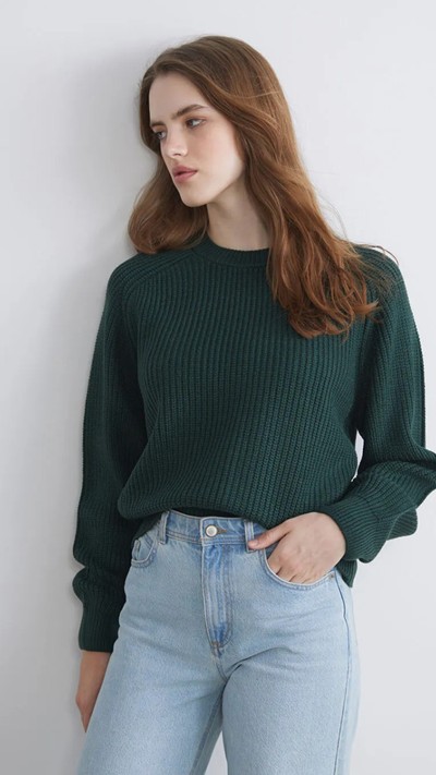 Crew Neck Women's Knitwear Sweater