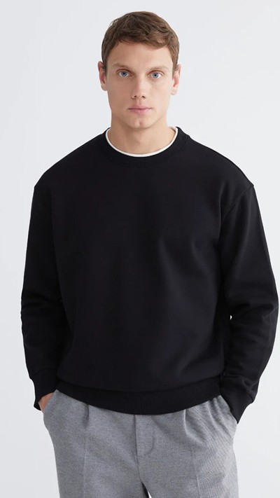 Crew Neck Men's Thick Sweatshirt