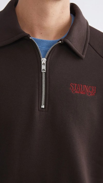 Polo Neck Men's Thick Sweatshirt