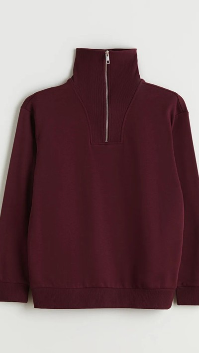 Zippered Funnel Neck Men's Thick Sweatshirt