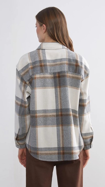 Plaid Oversize Women's Flannel Shirt Jacket