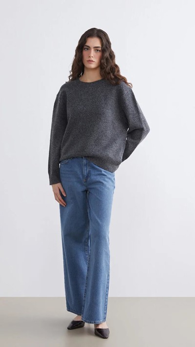 Crew Neck Women's Knitwear Sweater