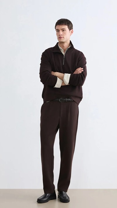 Man Brown Sweatshirt