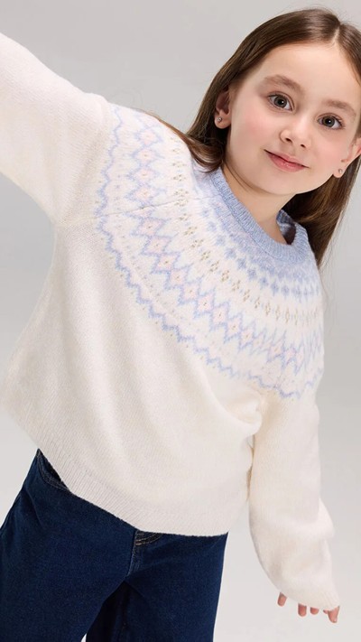 Crew Neck Girls' Sweater